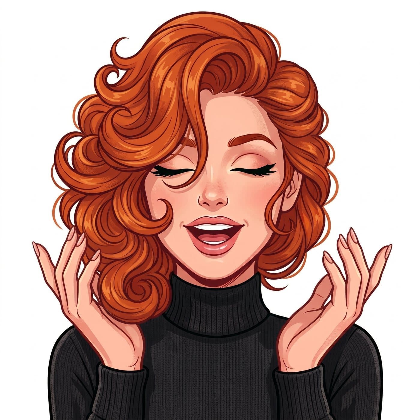 Celeste illustree, en train de chanter