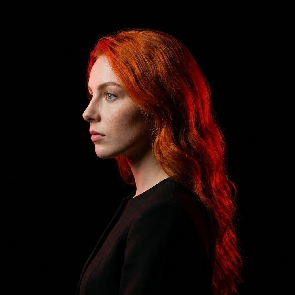 Celeste de profil a contre-jour